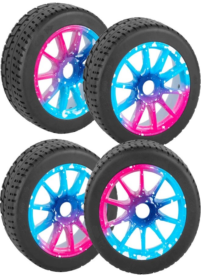 RcarmubWow Wheels and Tires Truck Tires for 1/8 Typhon 6S BLX,1/7 Infraction 6S BLX,Limitless,RC Tires Highway Tires Soft Tires Buggy Tires Off Road Racing Truck Tires,4pcs,Colorful - Image 1
